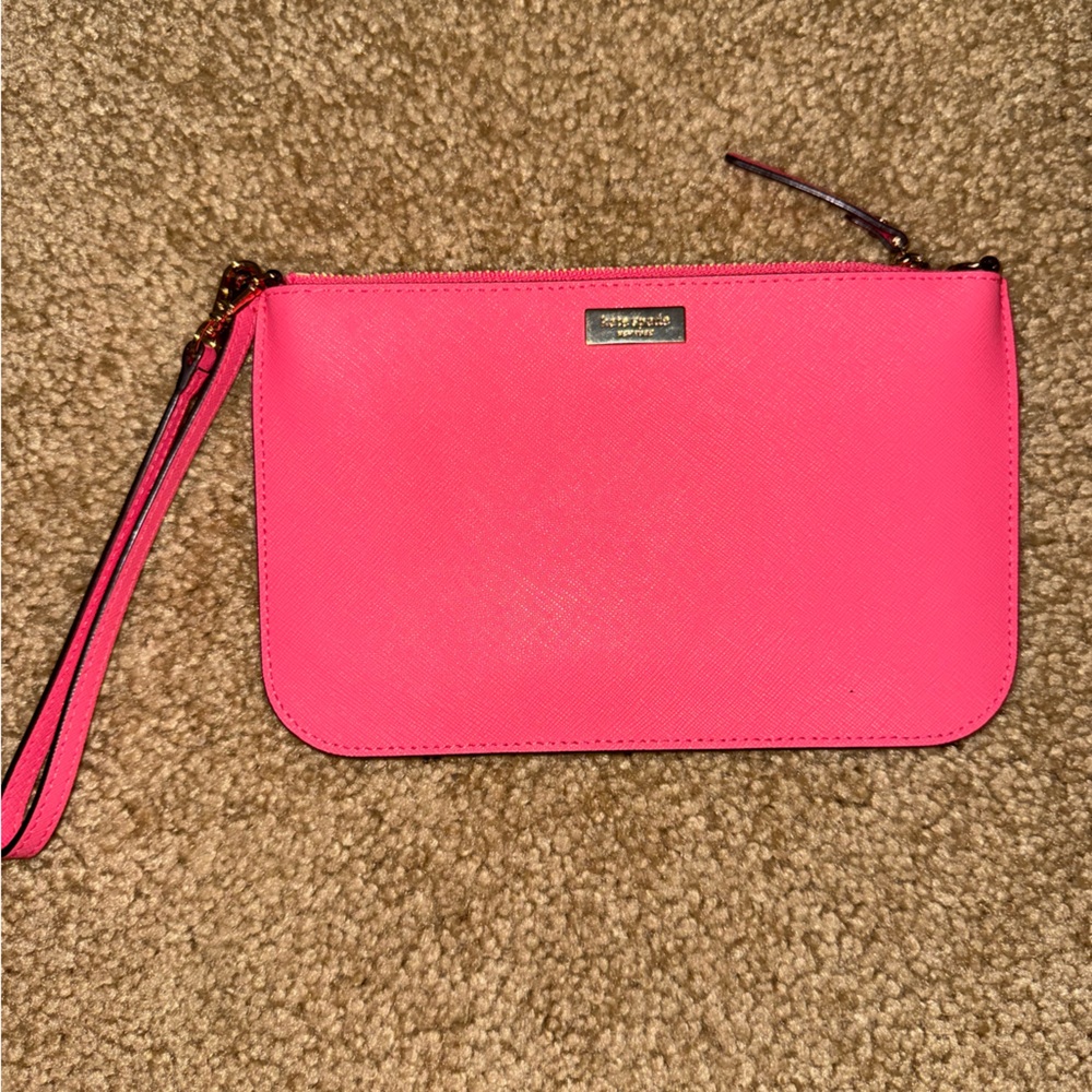 Kate Spade Pink Wristlet with Zipper Closure